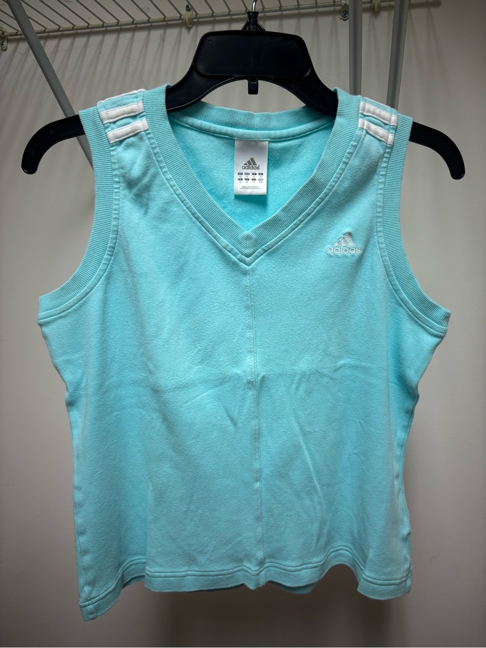 adidas Women's Mint Green V-Neck Sleeveless Athletic Tank